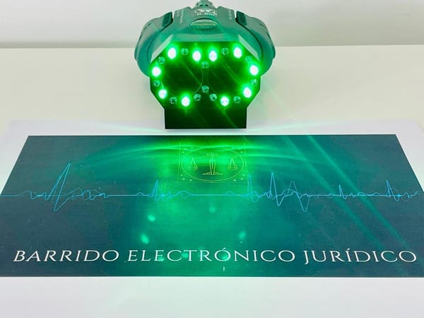 Detector de lentes para localizar cámaras ocultas durante un barrido electrónico mediante contramedidas electrónicas.